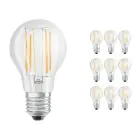 Multipack 10x Ledvance Classic LED E27 Pear Filament Clear 7.5W 1055lm - 827 Extra Warm White | Dimmable - Replaces 75W